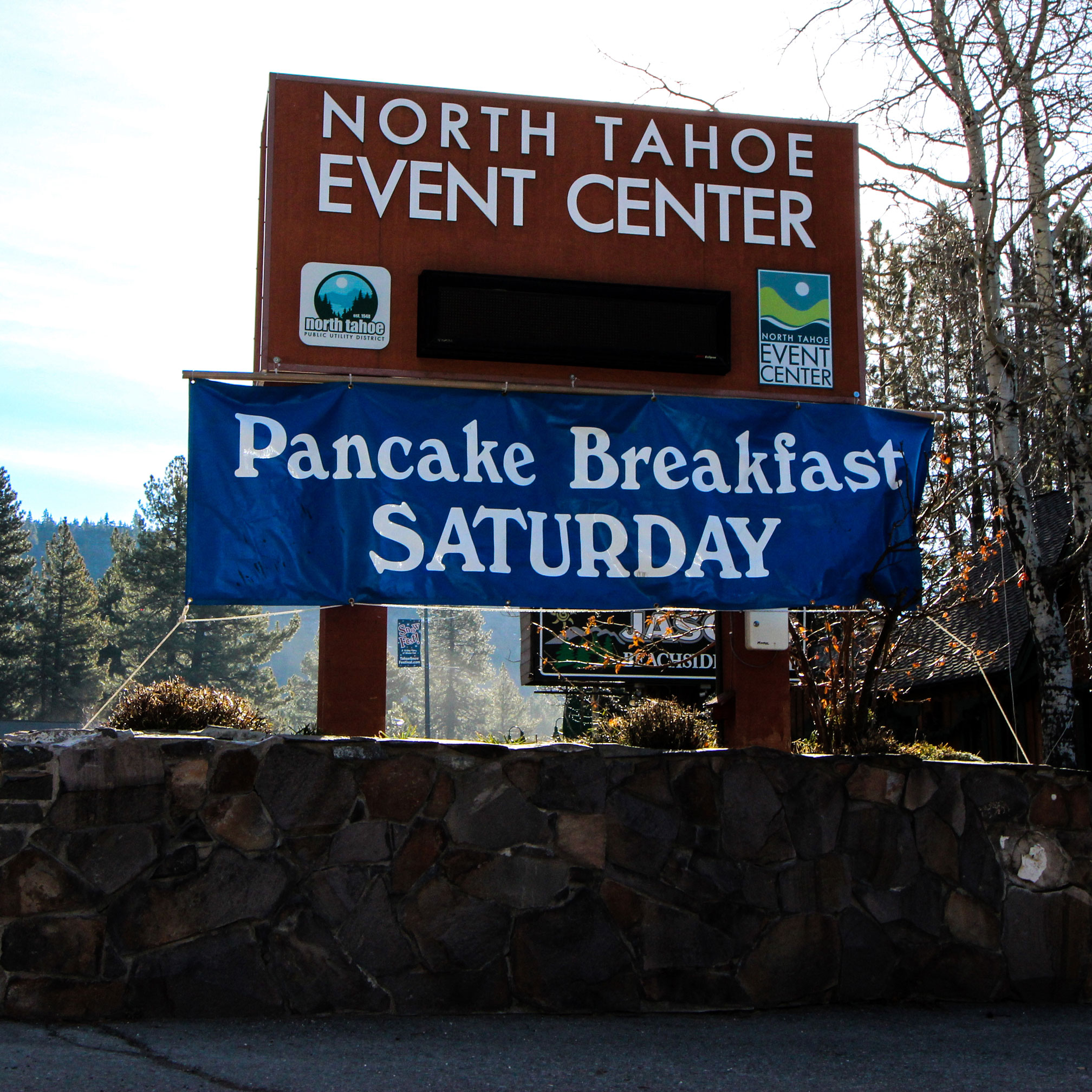 Sign outside of North Tahoe Event Center
