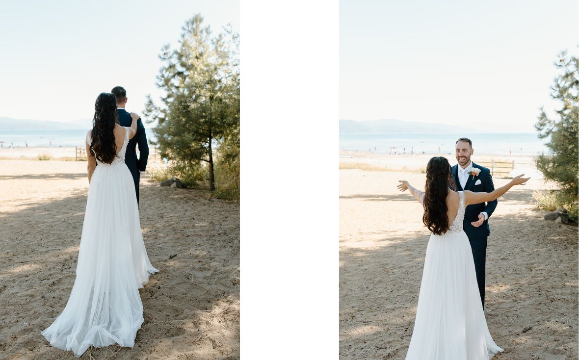 First look wedding photography in Lake Tahoe