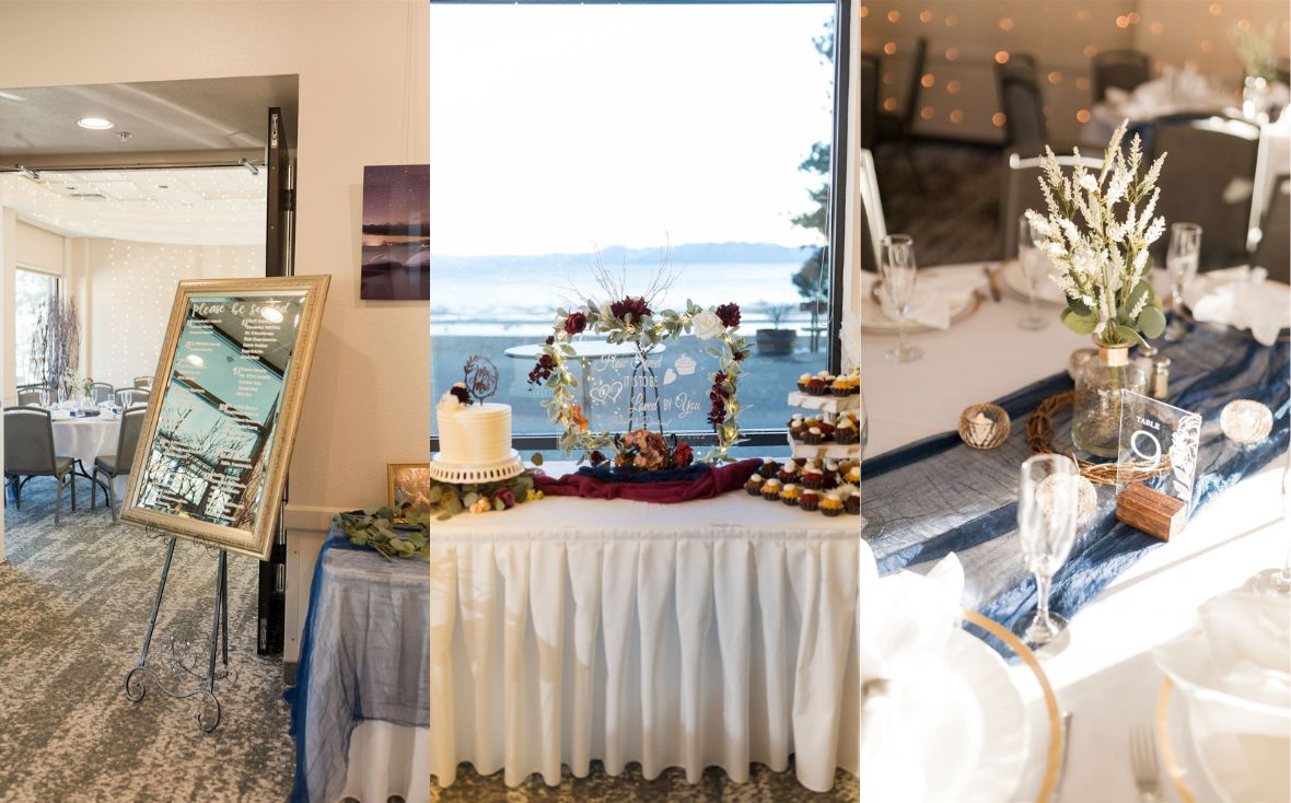 How to decorate an indoor wedding venue in Lake Tahoe, How to decorate for a wedding indoors, Indoor wedding reception decoration ideas