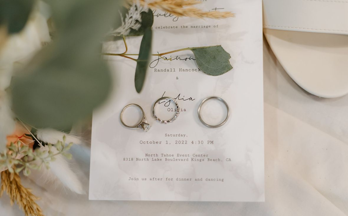 Simple wedding schedule of events in Lake Tahoe