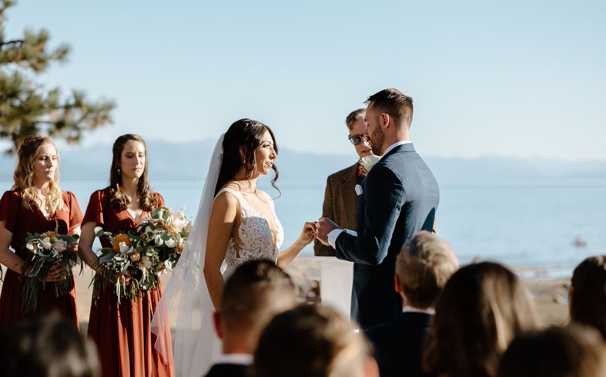 Simple wedding schedule for a Lake Tahoe venue