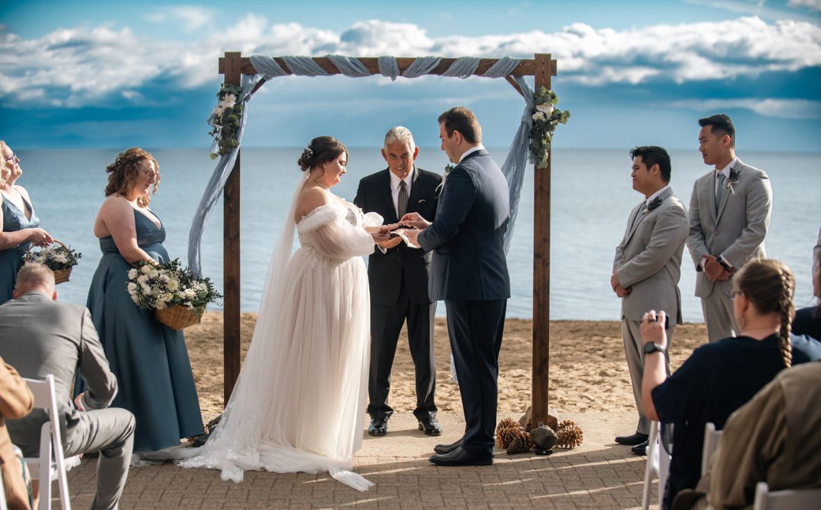 Lake Tahoe wedding venue on the water, Beach wedding venue in North Lake Tahoe