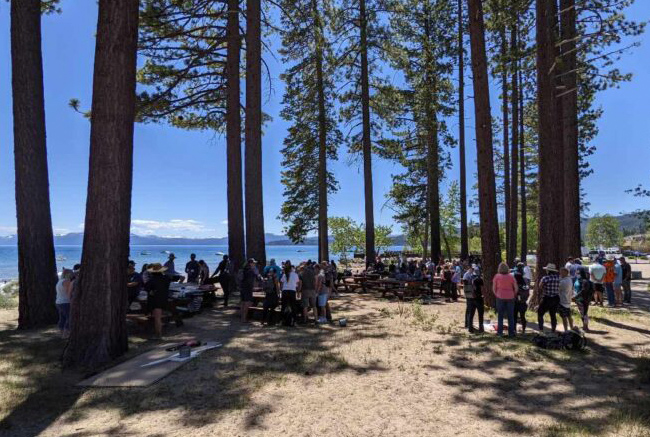 Tahoe Vista Recreation Area party at group picnic tables